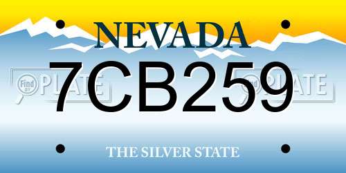 7CB259 Nevada License Plate