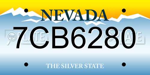 7CB6280 Nevada License Plate