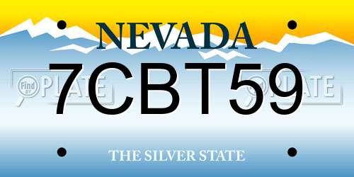 7CBT59 Nevada License Plate