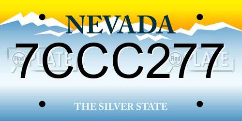 7CCC277 Nevada License Plate