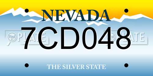 7CD048 Nevada License Plate