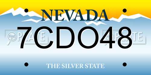 7CDO48 Nevada License Plate