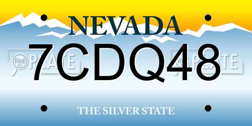 7CDQ48 Nevada License Plate