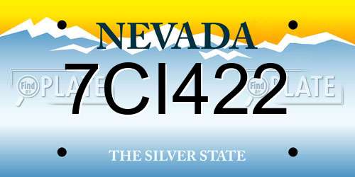 7CI422 Nevada License Plate