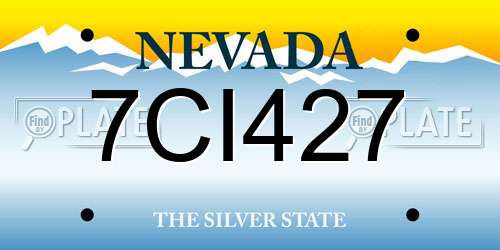 7CI427 Nevada License Plate