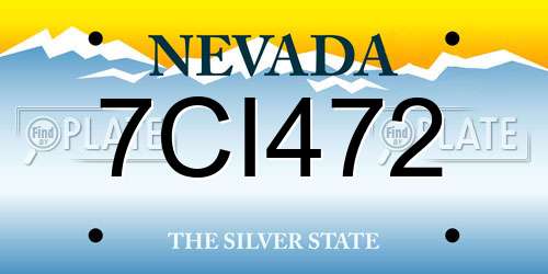7CI472 Nevada License Plate