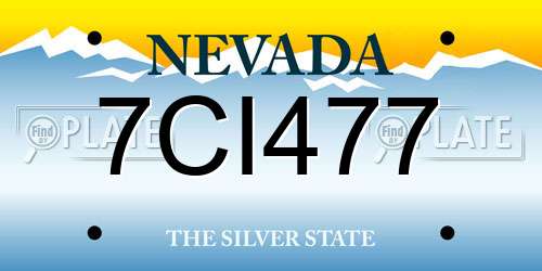 7CI477 Nevada License Plate