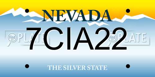 7CIA22 Nevada License Plate