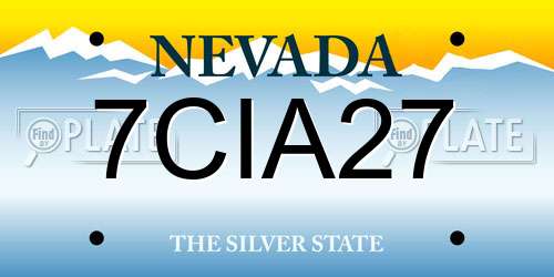 7CIA27 Nevada License Plate