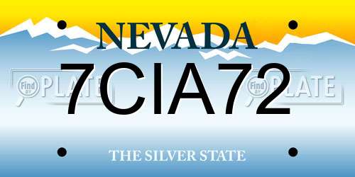 7CIA72 Nevada License Plate