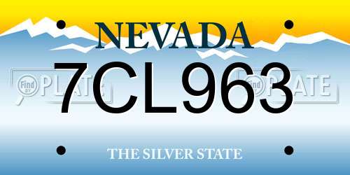 7CL963 Nevada License Plate
