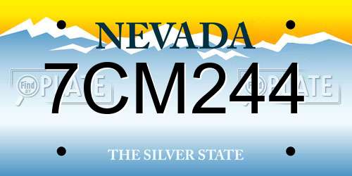 7CM244 Nevada License Plate