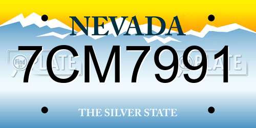 7CM7991 Nevada License Plate