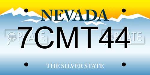 7CMT44 Nevada License Plate