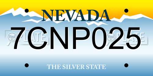 7CNP025 Nevada License Plate