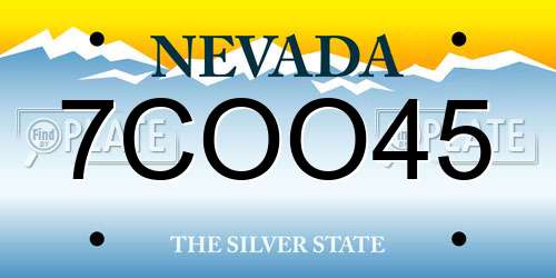 7COO45 Nevada License Plate