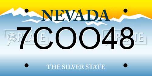 7COO48 Nevada License Plate