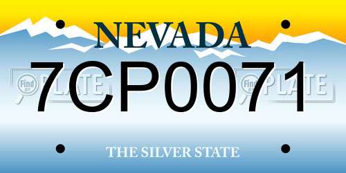 7CP0071 Nevada License Plate