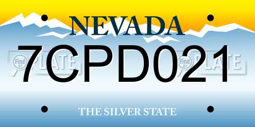 7CPD021 Nevada License Plate