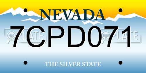 7CPD071 Nevada License Plate