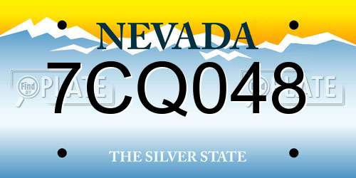 7CQ048 Nevada License Plate
