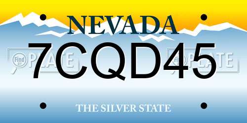 7CQD45 Nevada License Plate