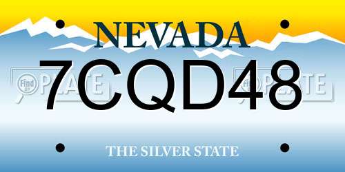 7CQD48 Nevada License Plate