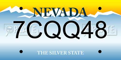 7CQQ48 Nevada License Plate