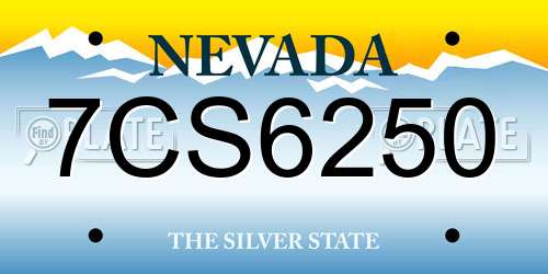 7CS6250 Nevada License Plate