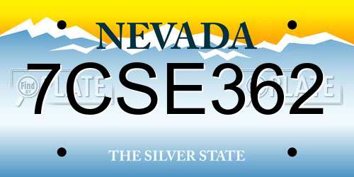 7CSE362 Nevada License Plate