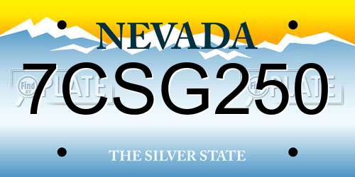 7CSG250 Nevada License Plate