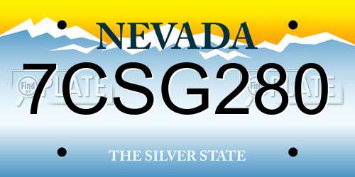 7CSG280 Nevada License Plate