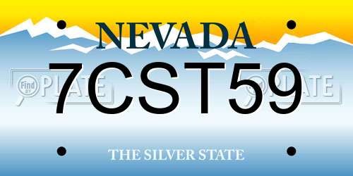 7CST59 Nevada License Plate