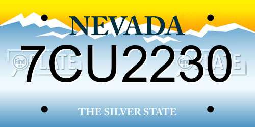 7CU2230 Nevada License Plate