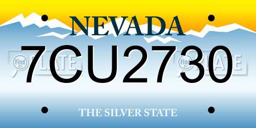 7CU2730 Nevada License Plate
