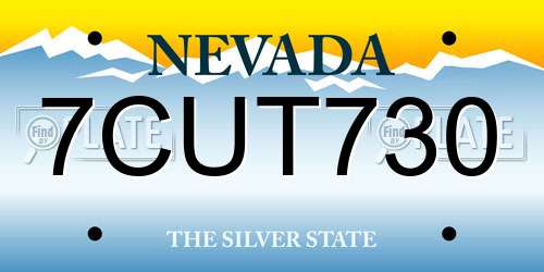 7CUT730 Nevada License Plate