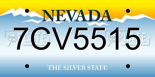 7CV5515 Nevada License Plate