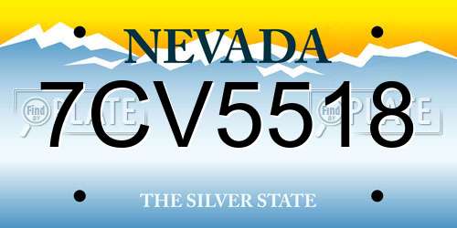 7CV5518 Nevada License Plate