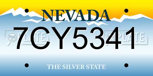 7CY5341 Nevada License Plate