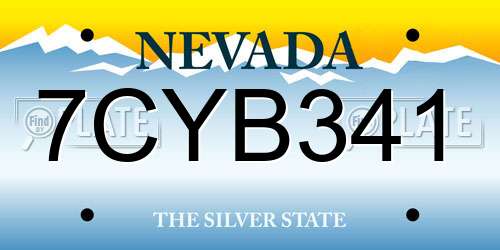 7CYB341 Nevada License Plate