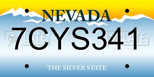 7CYS341 Nevada License Plate