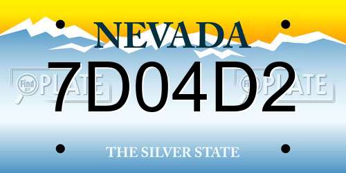 7D04D2 Nevada License Plate