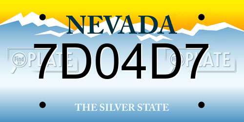 7D04D7 Nevada License Plate