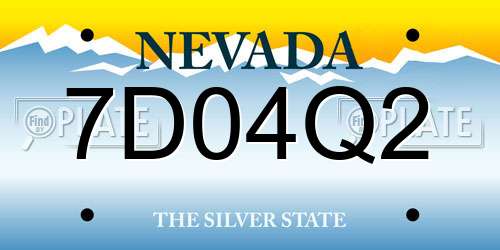 7D04Q2 Nevada License Plate
