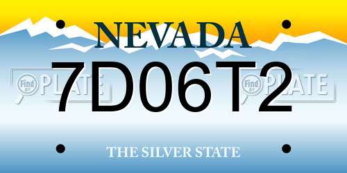7D06T2 Nevada License Plate
