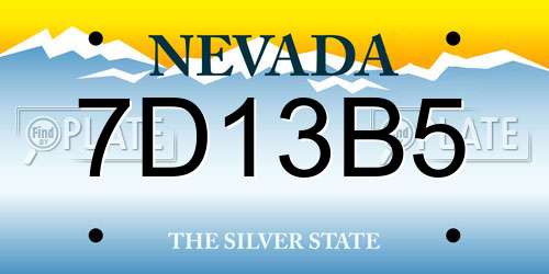 7D13B5 Nevada License Plate