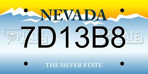 7D13B8 Nevada License Plate