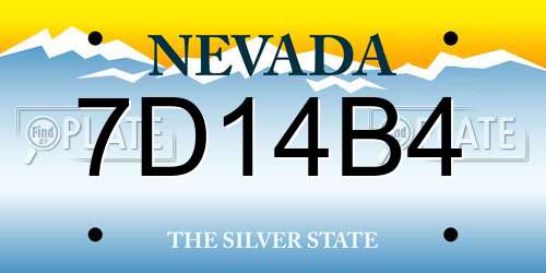7D14B4 Nevada License Plate