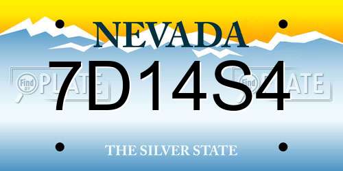 7D14S4 Nevada License Plate
