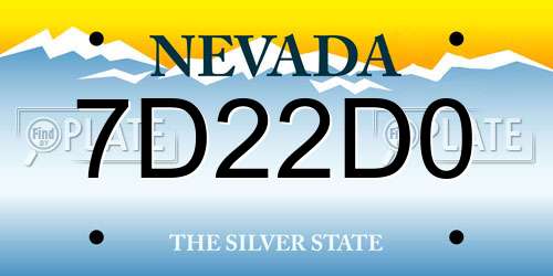 7D22D0 Nevada License Plate